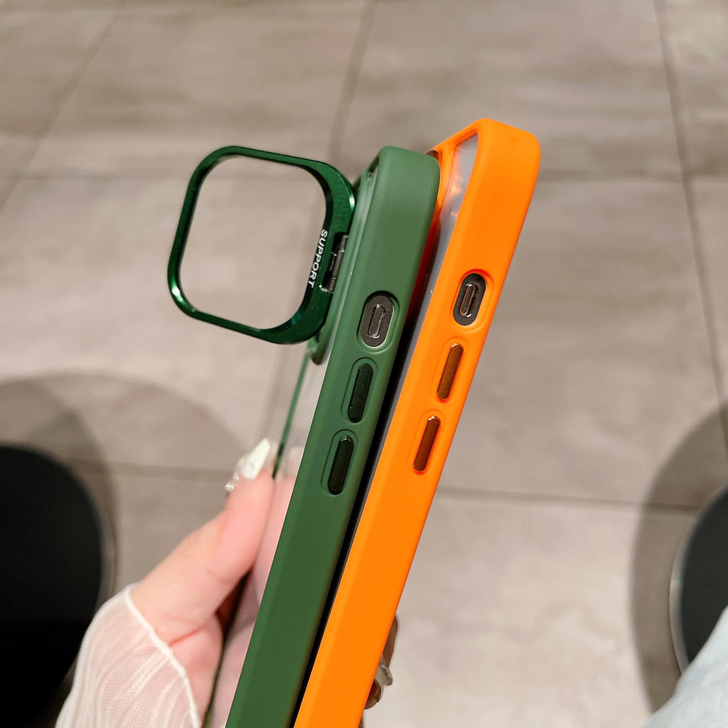 Shockproof Magnetic Metal Stand Case with lens