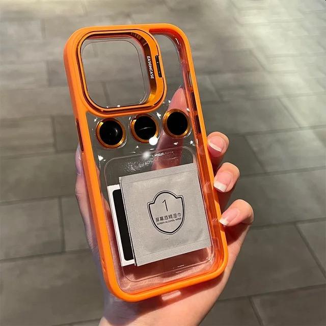 Shockproof Magnetic Metal Stand Case with lens